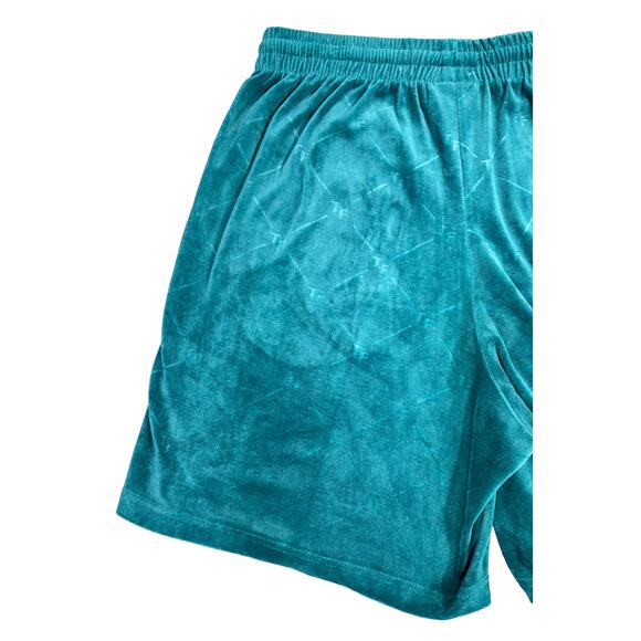 Teddy Fresh Green Checked Out Velour Drawstring Shorts Men's Medium - Picture 5 of 10